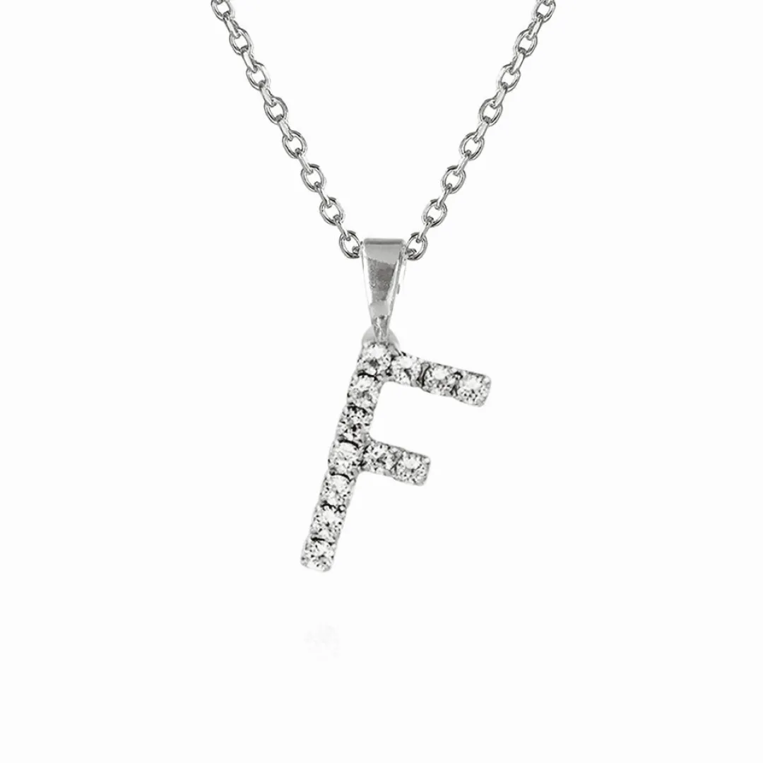Best Mini Letter Necklace F/Crystal Halsband