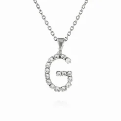 Fashion Mini Letter Necklace G/Crystal Halsband