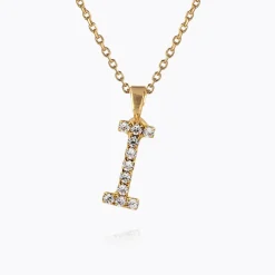 New Mini Letter Necklace I/Crystal Halsband