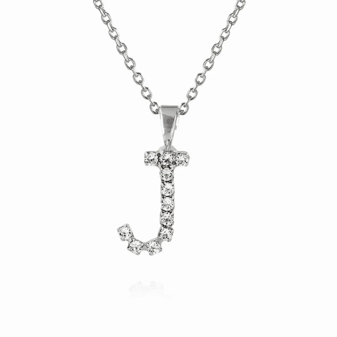 Online Mini Letter Necklace J/Crystal Halsband