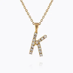 Store Mini Letter Necklace K/Crystal Halsband