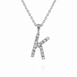 Store Mini Letter Necklace K/Crystal Halsband