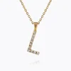 New Mini Letter Necklace L/Crystal Halsband