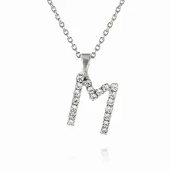 Discount Mini Letter Necklace M/Crystal Halsband