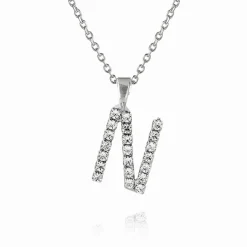 Online Mini Letter Necklace N/Crystal Halsband