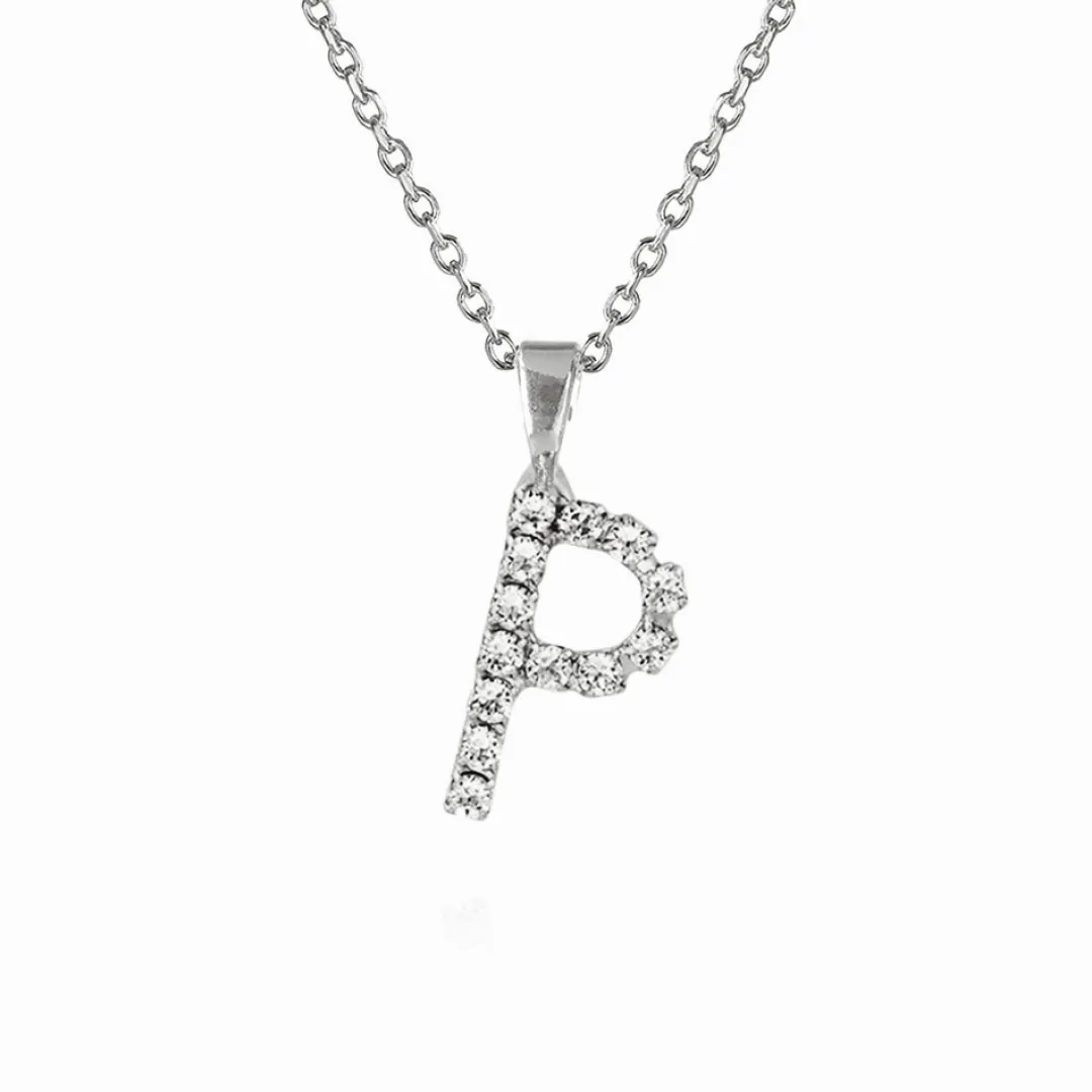 Cheap Mini Letter Necklace P/Crystal Halsband