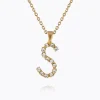 Clearance Mini Letter Necklace S/Crystal Halsband