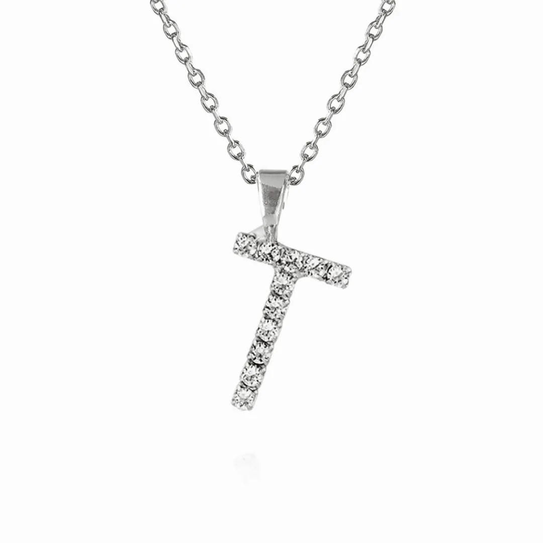 Sale Mini Letter Necklace T/Crystal Halsband