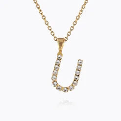 Best Mini Letter Necklace U/Crystal Halsband