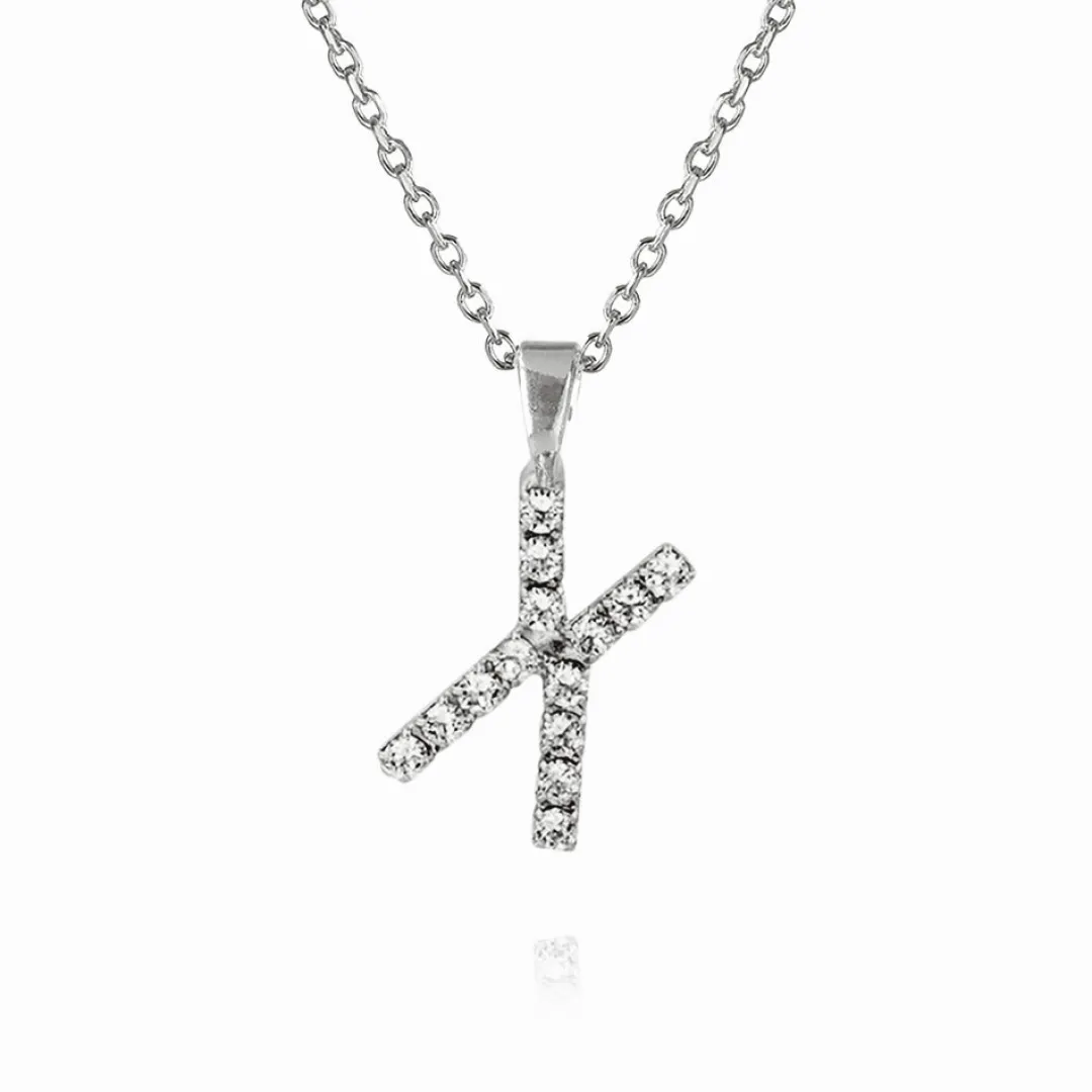 Flash Sale Mini Letter Necklace X/Crystal Halsband