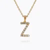 New Mini Letter Necklace Z/Crystal Halsband