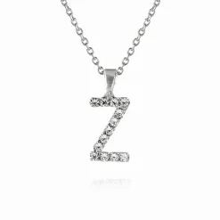 New Mini Letter Necklace Z/Crystal Halsband