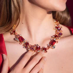Sale Noora Necklace/Mulberry Red Combo Halsband