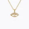 Cheap Petite Greek Eye Necklace/Crystal Halsband