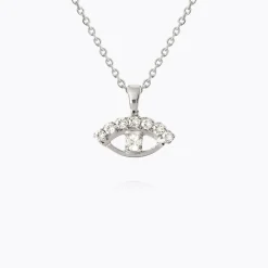 Cheap Petite Greek Eye Necklace/Crystal Halsband