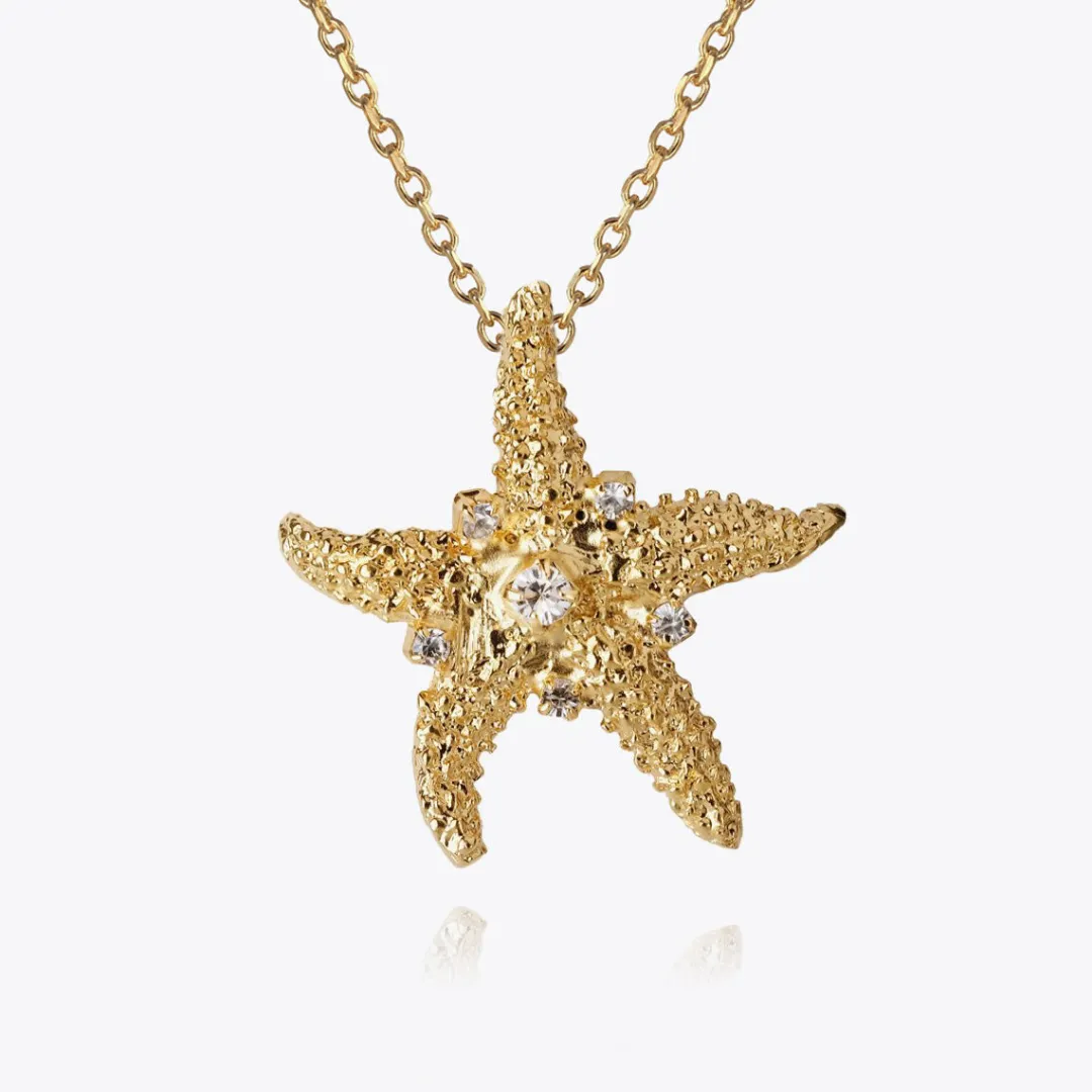 Flash Sale Sea Star Necklace/Crystal Halsband