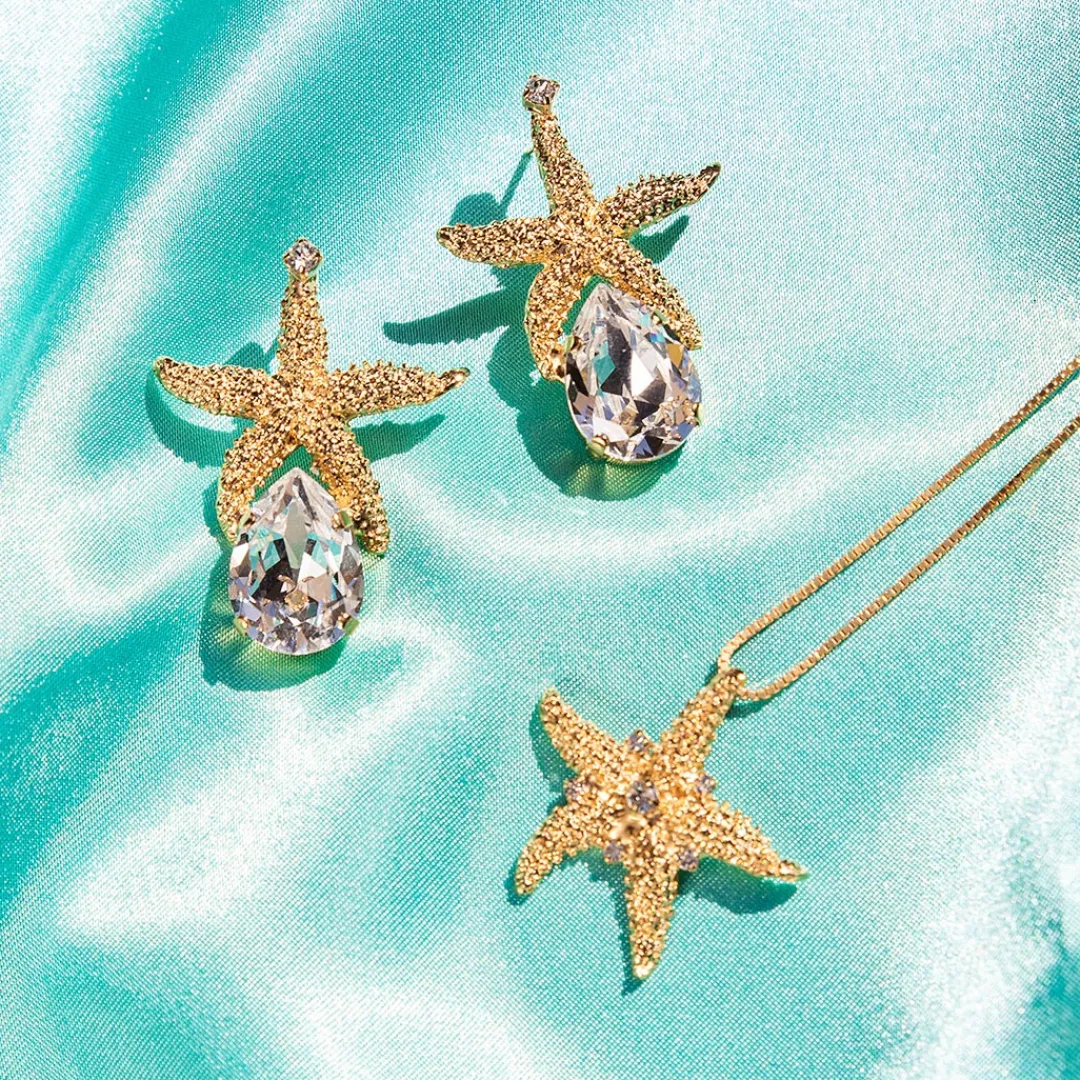 Flash Sale Sea Star Necklace/Crystal Halsband